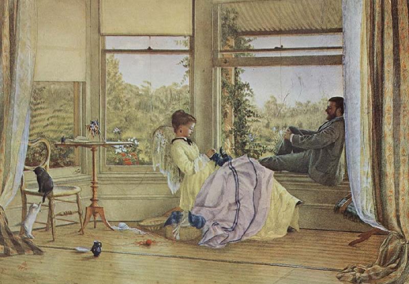 Emma Minnie Boyd Interior with figures,The Grange china oil painting image